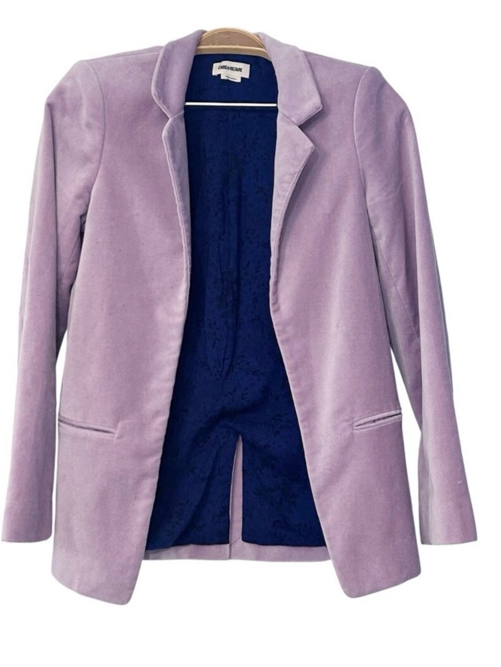 ZADIG & VOLTAIRE Volly Velours Jacket Violet Size 34/XS